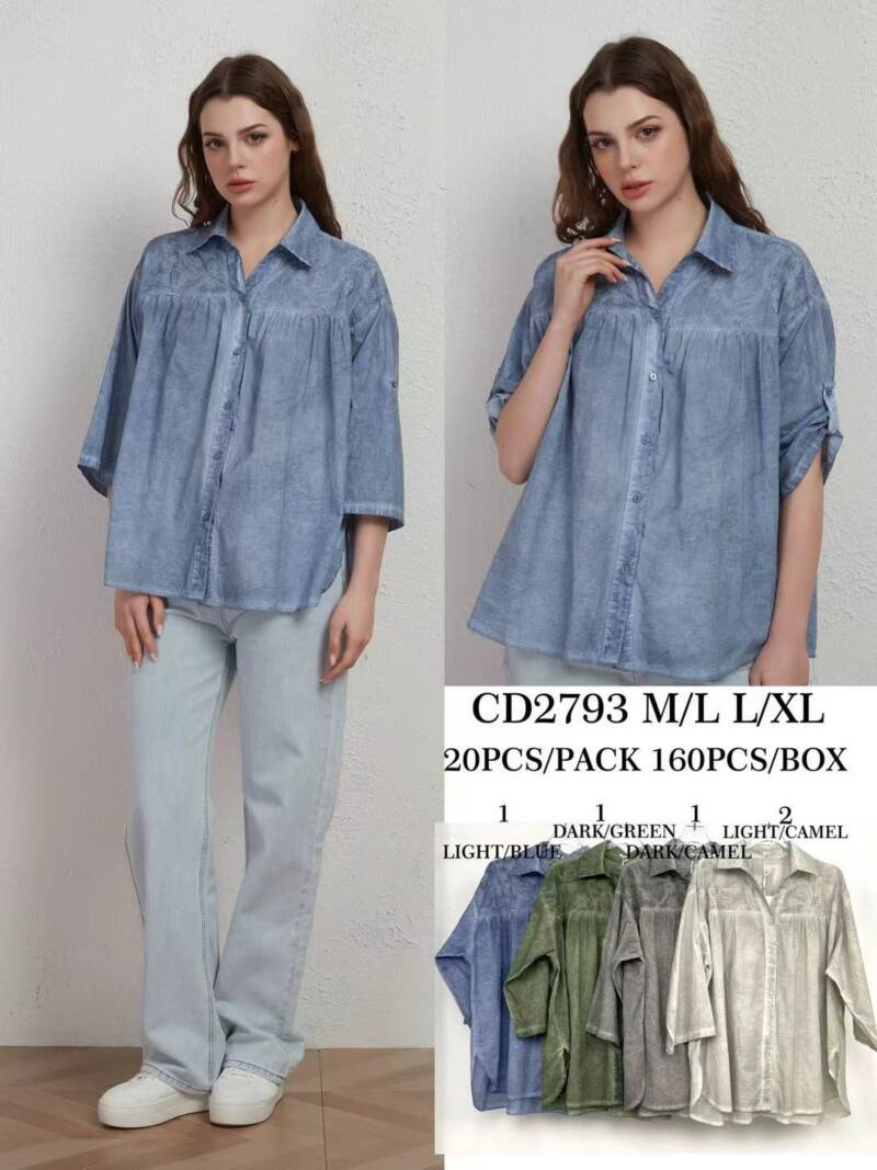 Koszule damskie  Roz M/L-L/XL, Mix Kolor Paczka 6 szt